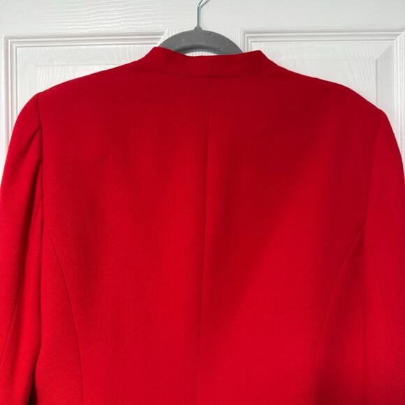 Kasper A.S.L. Women's Red Double Breasted Blazer Jacket Size 14 Petite - Picture 12 of 13